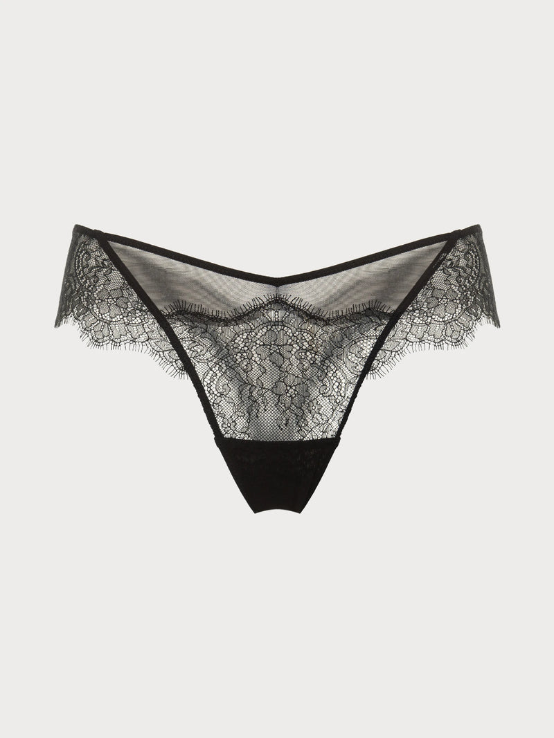 Eyelash Lace V-Cut Hipster Briefs