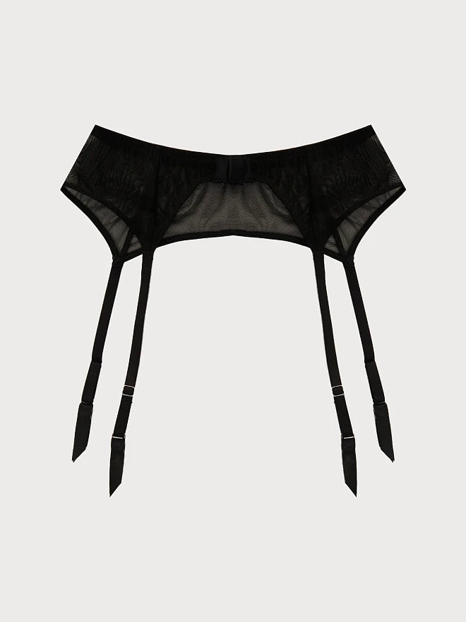 Delicate Sheer Mesh Garter Belt