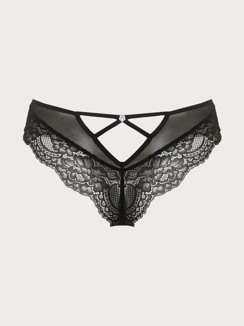 Midnight Noir Strappy Lace & Mesh Panty