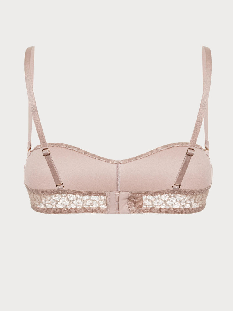 Wild Rose Leopard Jacquard Bandeau Bralette