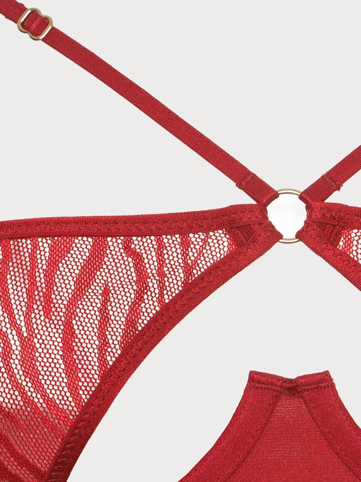 Crimson Zebra Strappy Open-Cup Bra