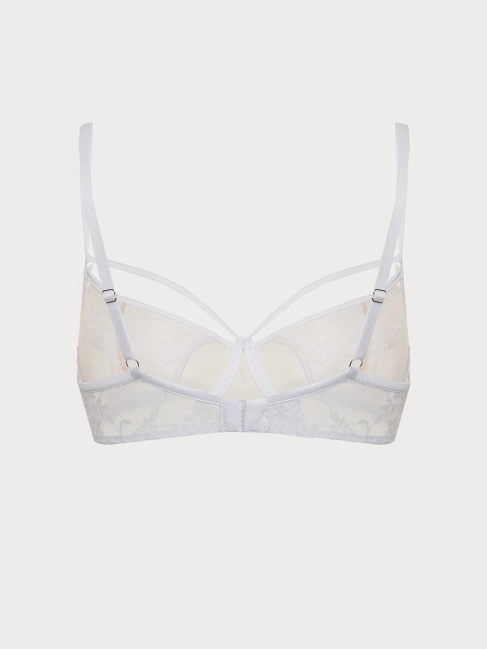 Angelic White Lace Cut-Out Strappy Bra