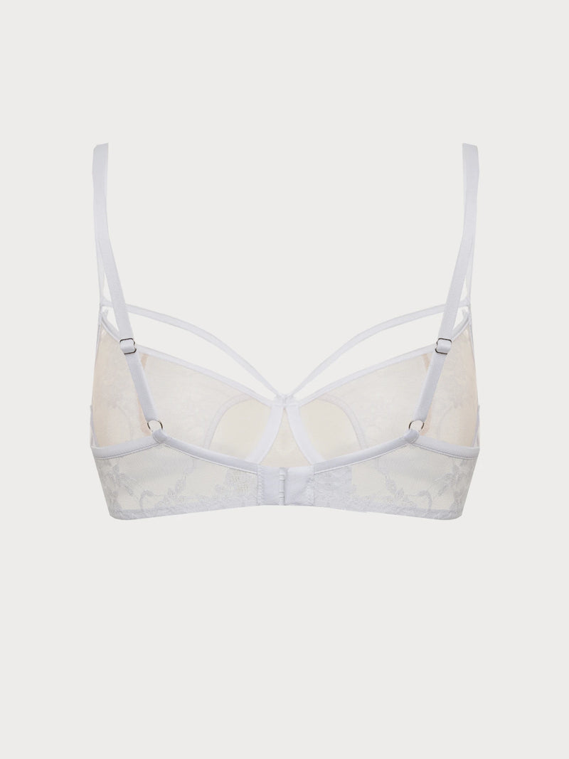 Angelic White Lace Cut-Out Strappy Bra
