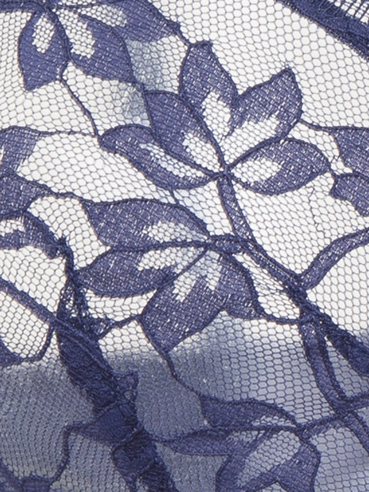 Indigo Blossom Sheer Lace Balconette Bra