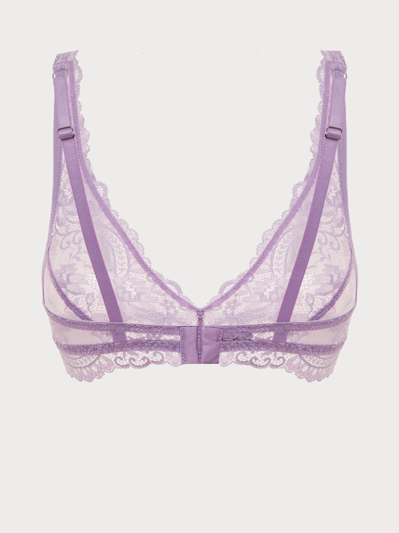 Wisteria Bloom Sheer Lace Triangle Bralette