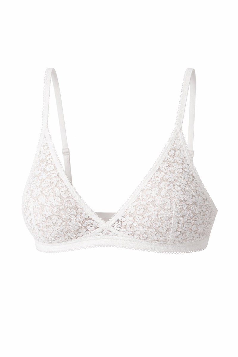 Pure Alabaster Floral Lace Soft Triangle Bralette