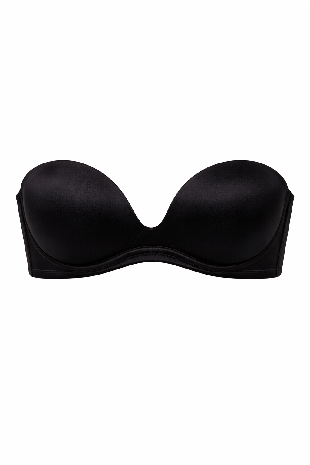 Midnight Satin Strapless Bandeau Bra with Seamless Finish