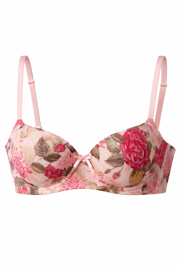 English Garden Rose Embroidered T-Shirt Bra