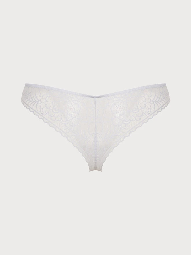 Soufflé Lace String Thong with Ring Details