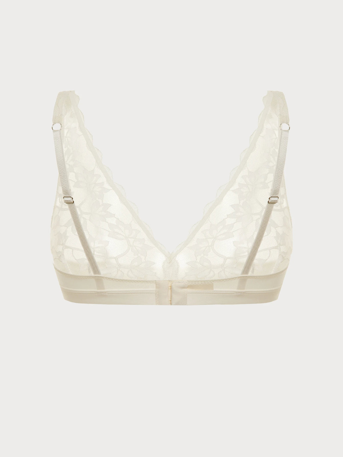 Silk-Mist Ivory Floral Lace Bralette