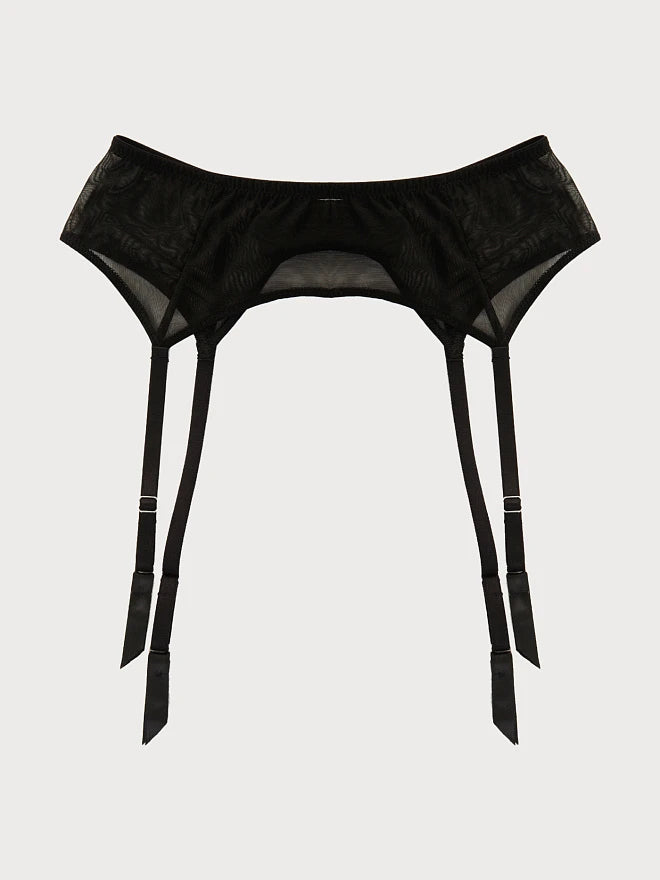 Delicate Sheer Mesh Garter Belt