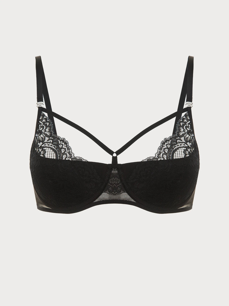 Obsidian Lace Harness Balconette Bra