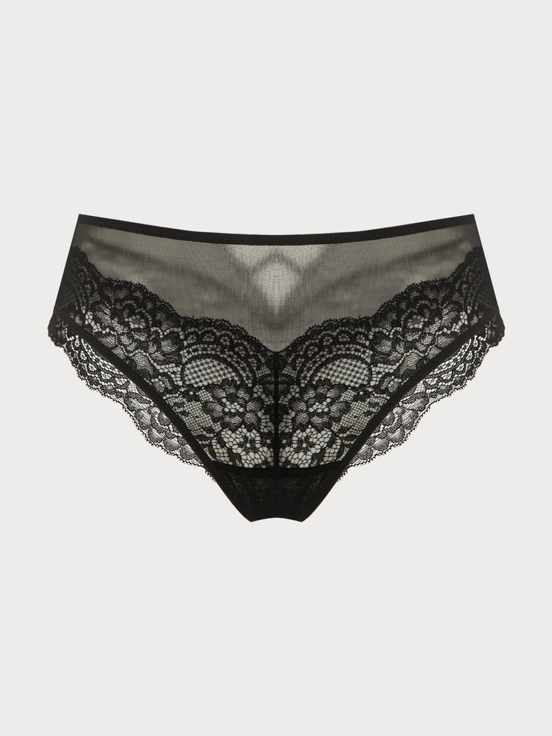 Midnight Noir Strappy Lace & Mesh Panty
