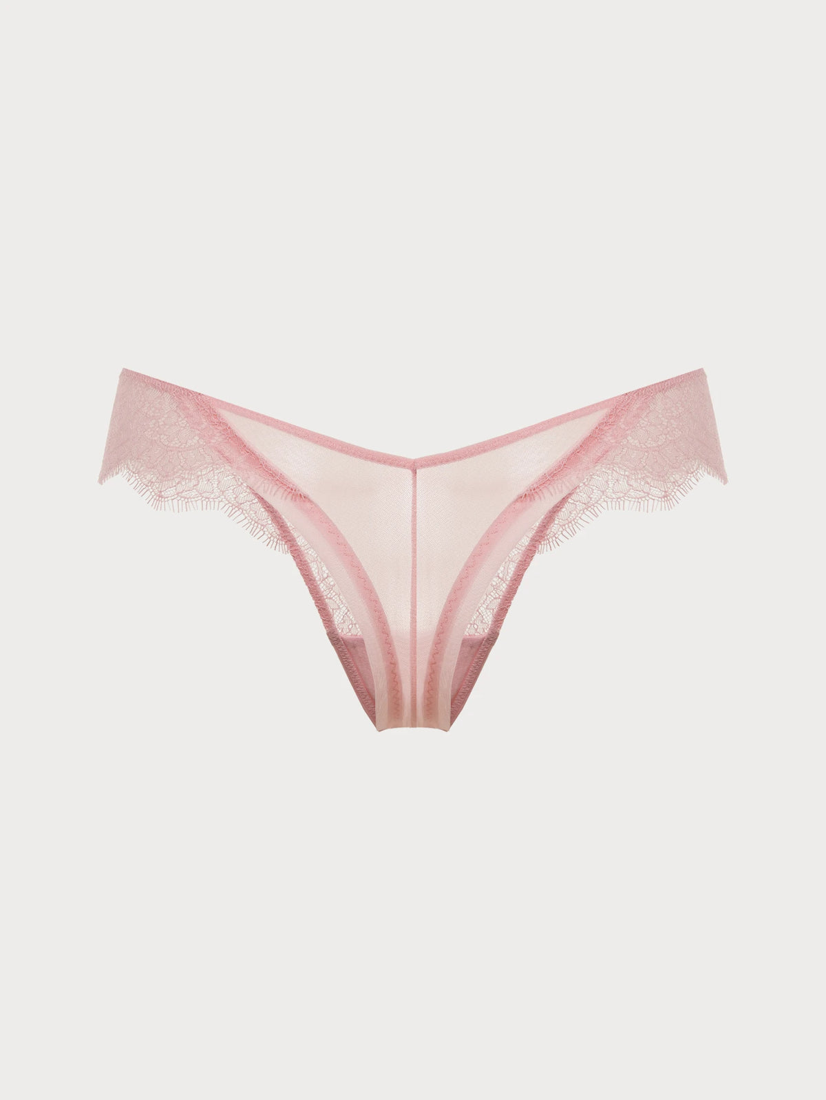Eyelash Lace V-Cut Hipster Briefs with High-Leg Fit