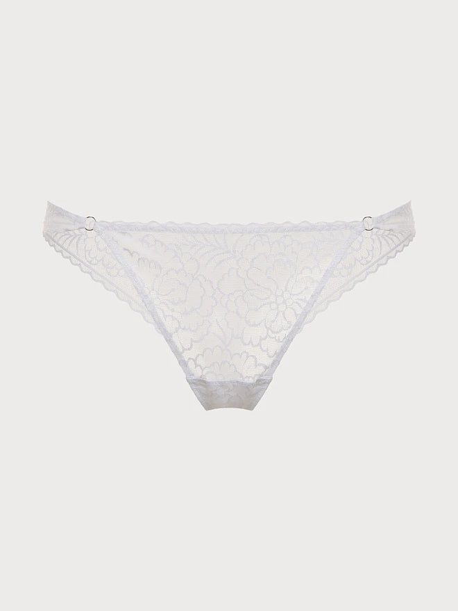 Soufflé Lace String Thong with Ring Details
