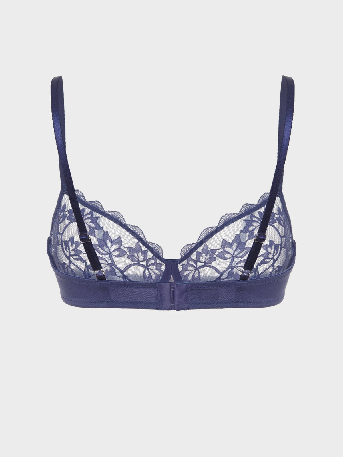 Indigo Blossom Sheer Lace Balconette Bra