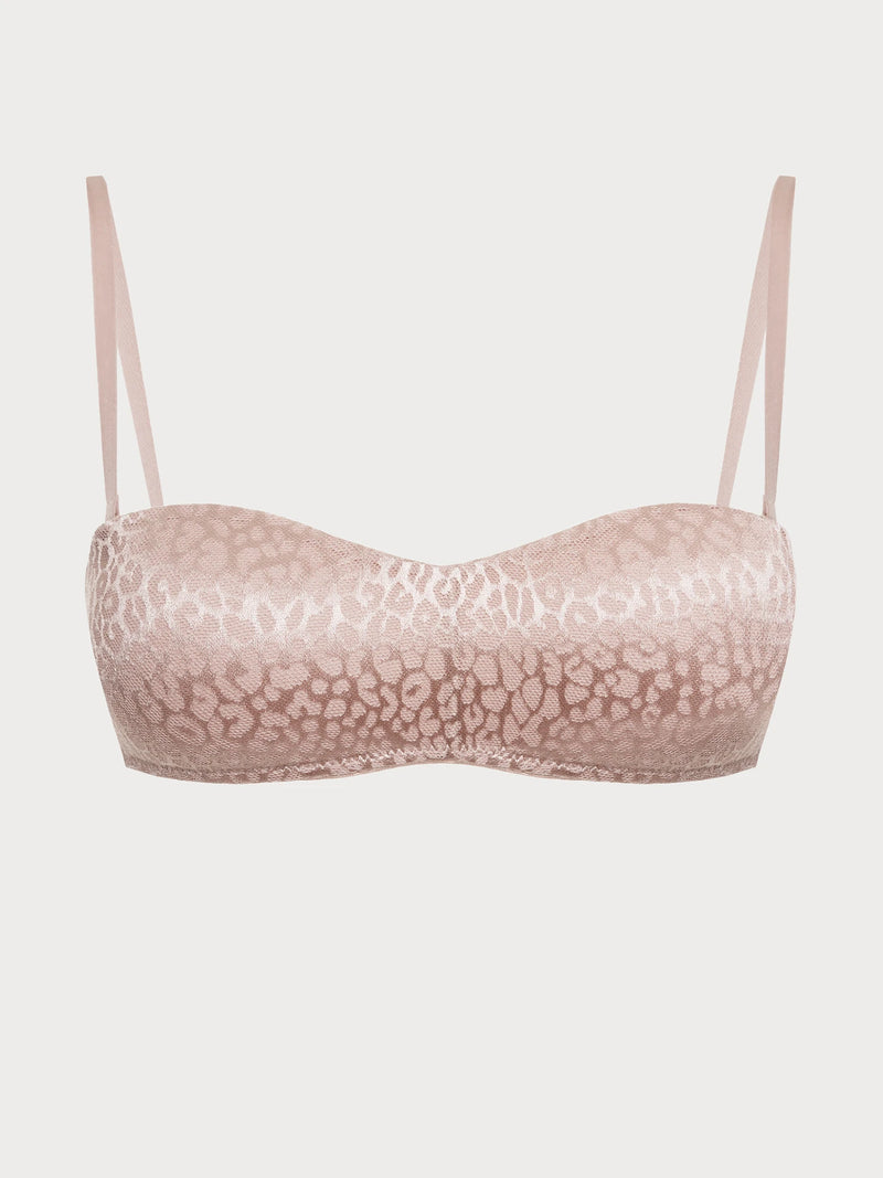 Wild Rose Leopard Jacquard Bandeau Bralette