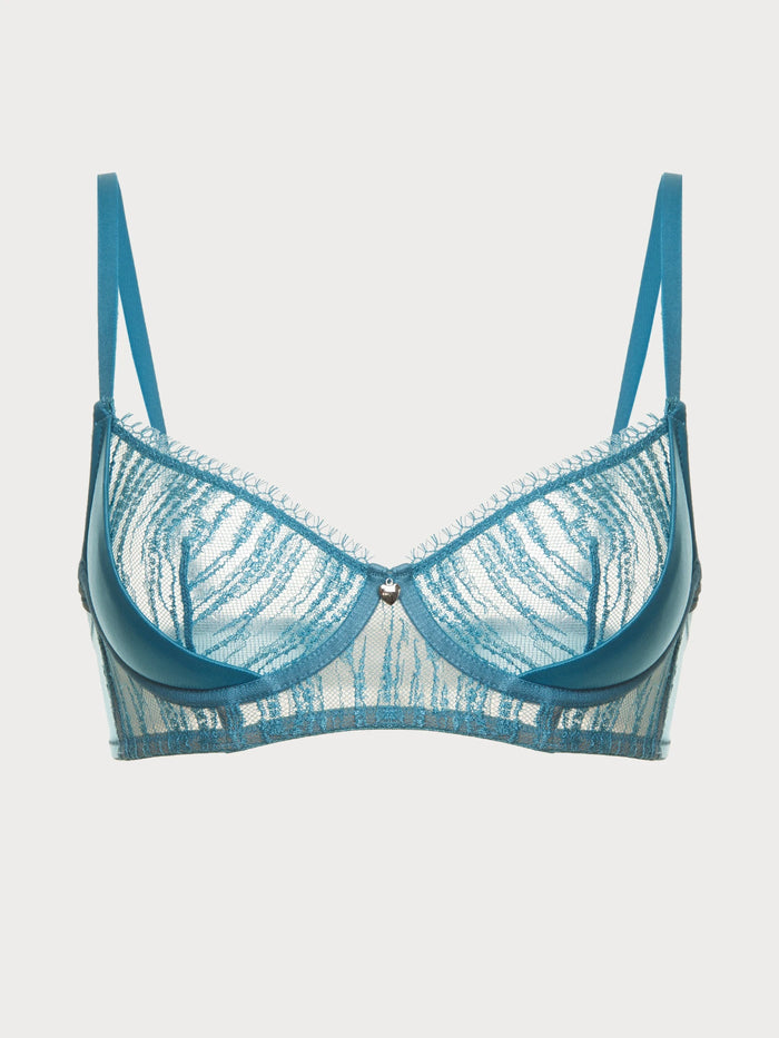Azure Lace Eyelash Trim Bra