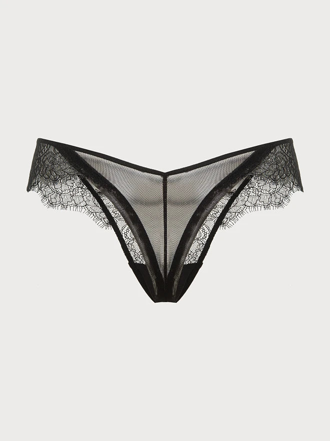 Eyelash Lace V-Cut Hipster Briefs